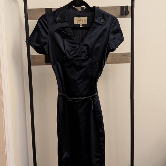 Navy Burberry Dress with Belt - Picture 1 of 3